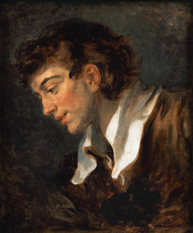 Head of a young Man van Jean Honoré Fragonard