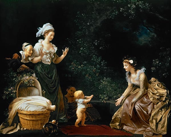 Die ersten Schritte (gemalt mit Marguerite Gérard) van Jean Honoré Fragonard