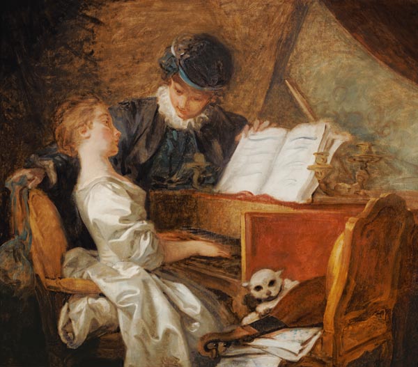 Die Klavierstunde van Jean Honoré Fragonard