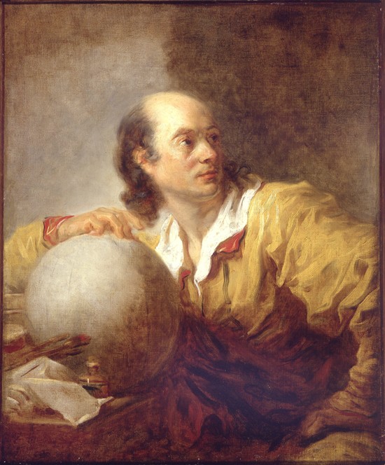 Portrait of Jérôme Lalande (1732-1807) van Jean Honoré Fragonard