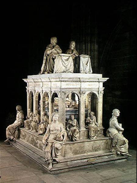 View of the Tomb of Louis XII (1462-1515) and Anne of Brittany (1496-1533) van Jean I & Antoine Juste