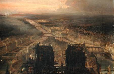 Illumination of Notre Dame to Celebrate the Election of Prince Louis-Napoleon Bonaparte (1808-73) to van Jean-Jacques Champin