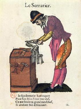 The Locksmith (colour engraving)