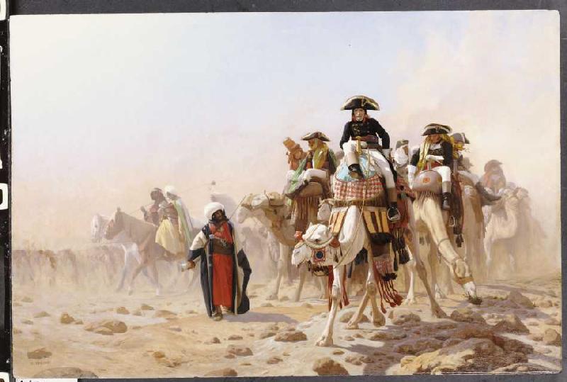 Napoleon mit seinen Gefolgsleuten in Ägypten. van Jean-Léon Gérome