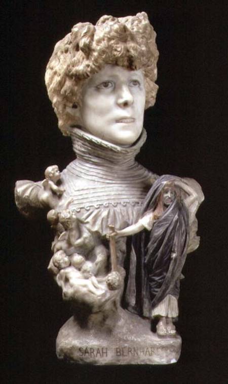 Portrait Bust of Sarah Bernhardt (1844-1923) French actress van Jean-Léon Gérome