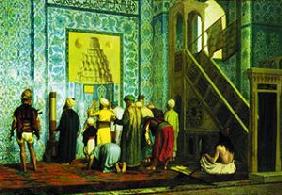 Betende Moslems in der Blauen Moschee