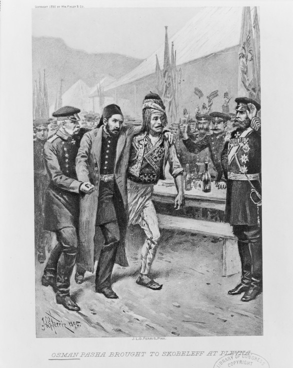 Osman Pasha brought to Skobelev at Plevna van Jean Léon Gérôme Ferris