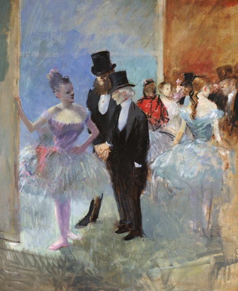The Wings of the Opera (in the Foyer) van Jean Louis Forain