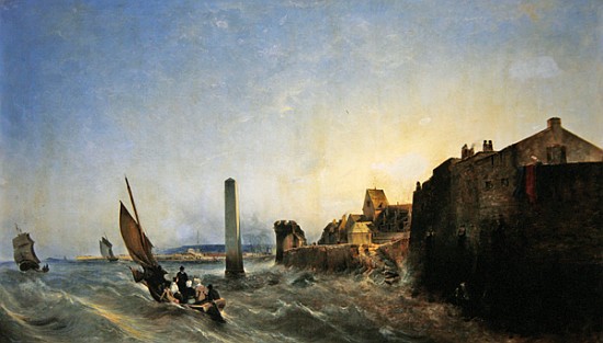 View of Napoleon Quay at Cherbourg van Jean Louis Petit