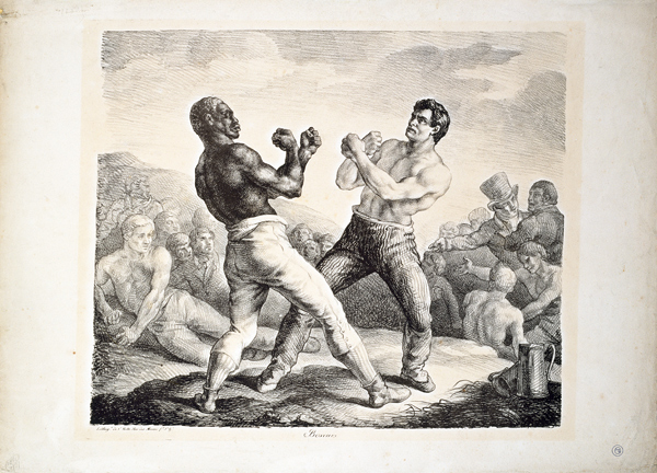 Boxeurs / Faustkämpfer van Jean Louis Théodore Géricault