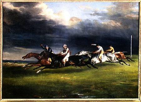 The Epsom Derby van Jean Louis Théodore Géricault