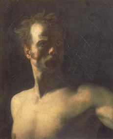 Halbakt eines Mannes van Jean Louis Théodore Géricault