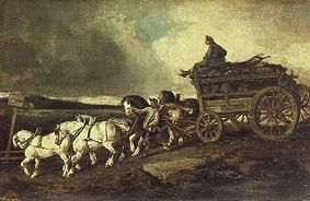 Der Kohlenwagen van Jean Louis Théodore Géricault