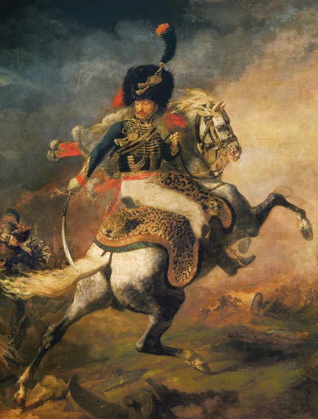 Offizier der Gardejäger beim Angriff van Jean Louis Théodore Géricault