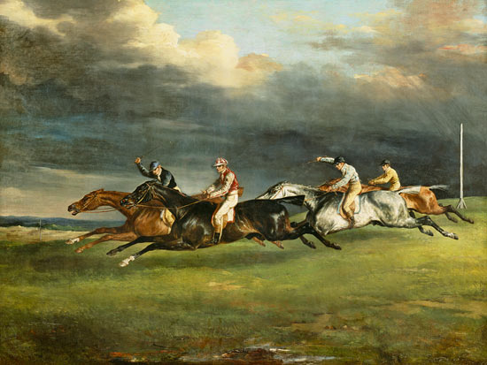 Das Derby in Epsom van Jean Louis Théodore Géricault