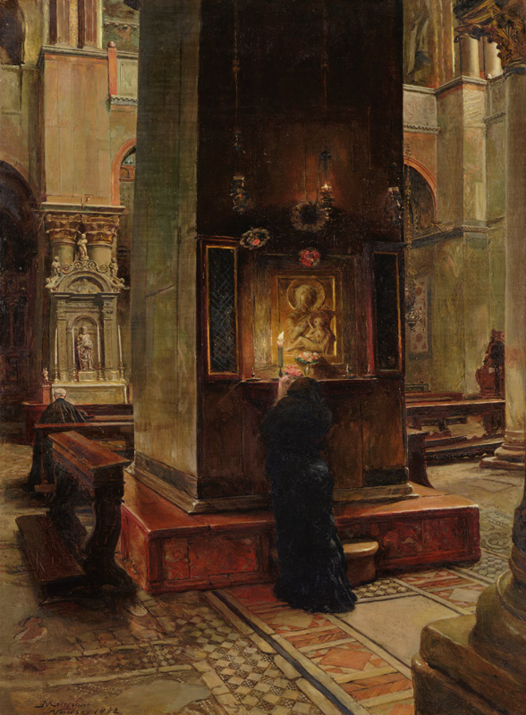 The Madonna del Bacio at San Marco, Venice van Jean-Louis Ernest Meissonier