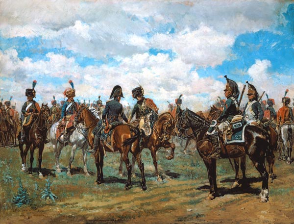 Soldiers on horseback van Jean-Louis Ernest Meissonier
