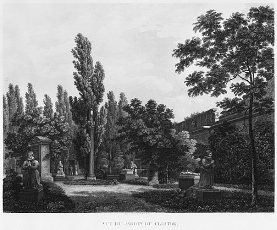 Garden of the cloister, Musee des Monuments Francais, Paris, illustration from ''Vues pittoresques e van Jean Lubin Vauzelle
