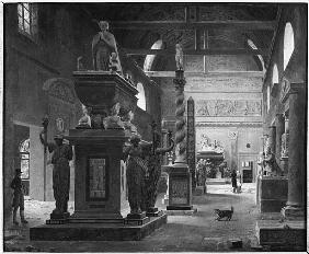 The great room of the Musee des Monuments Francais, c.1820