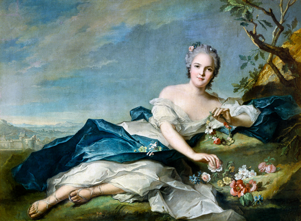 Henrietta Maria of France (1606-69) as Flora van Jean Marc Nattier