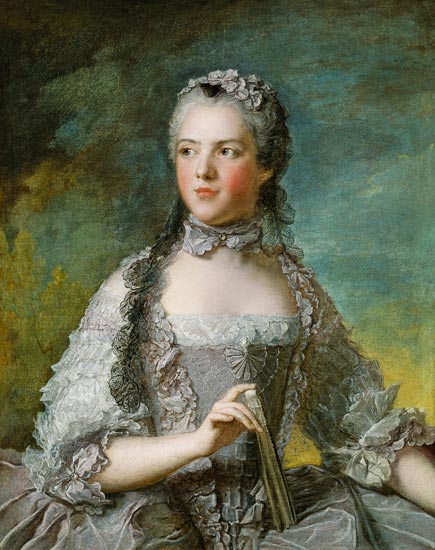 Portrait of Adelaide de France (1732-1800) with a Fan van Jean Marc Nattier