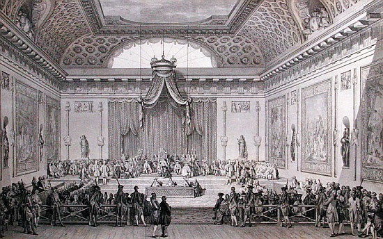 Assemblee des Notables Presided over Louis XVI (1754093) 1787 van Jean Michel the Younger Moreau