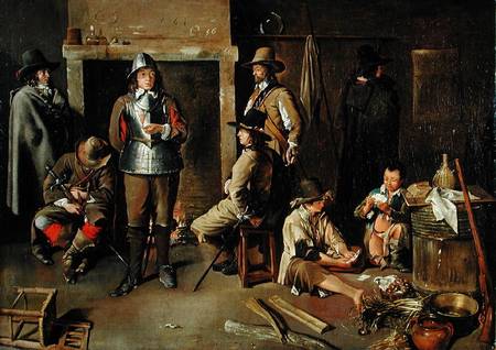 Soldiers at Rest in an Inn van Jean Michelin