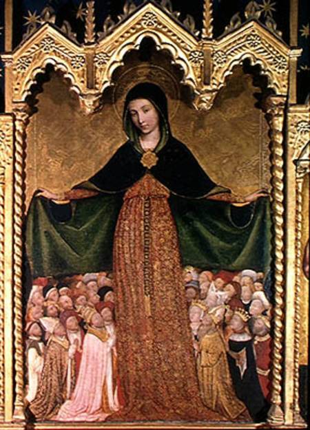 Virgin of the Misericordia, detail of the central panel van Jean Miralhet