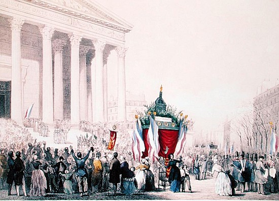 Funeral of the victims of the riots of February 1848 at the Church of La Madeleine, 4th March 1848 van Jean Naissant