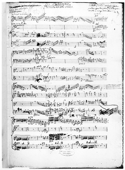 Opening page of the score of ''Les Paladins'', opera van Jean-Philippe RameauRameau