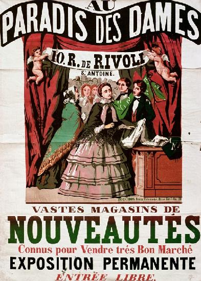 Poster advertising 'Au Paradis des Dames', Parisian shop