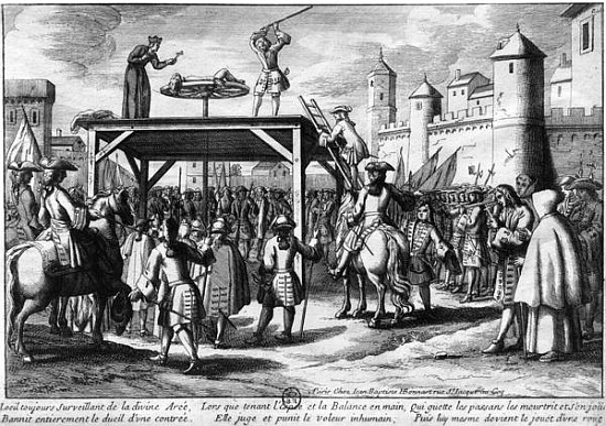 The Torture on the Wheel van Jean Baptiste Henri Bonnart