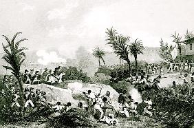Black revolt in Santo Domingo, 16th September 1802, from ''Histoire Universelle du XIXe siecle'', af
