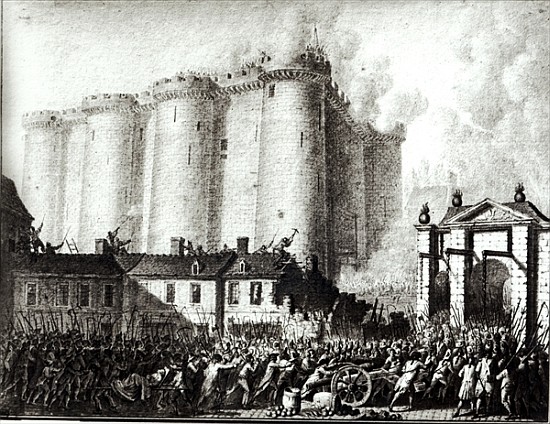 Siege of the Bastille, 14th July 1789 van Jean Louis the Younger Prieur