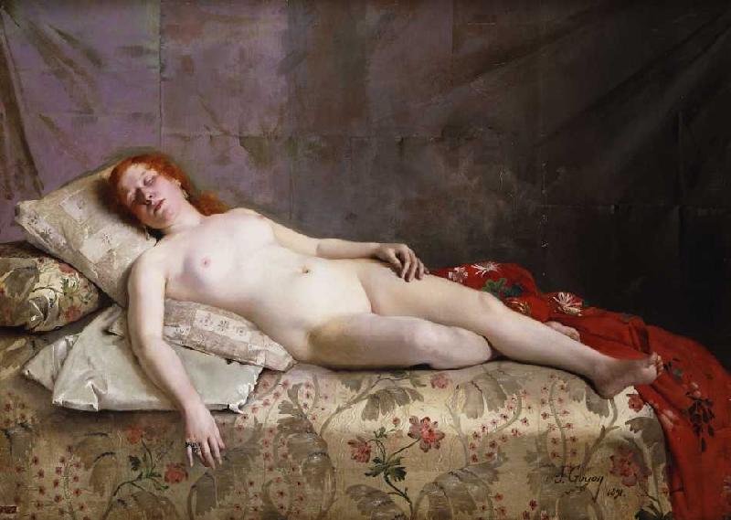 Schlafender Akt van Jeanne Bordes-Guyon