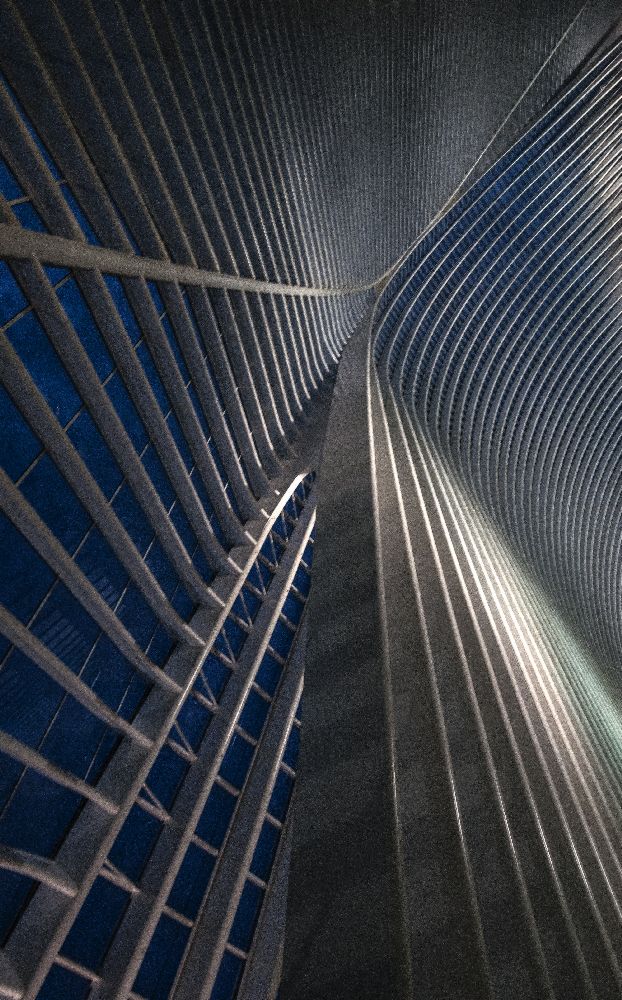 Calatrava lines at the blue hour van Jef Van den