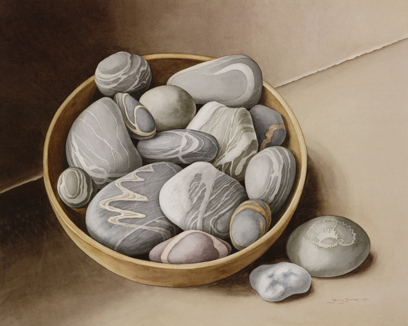 Bowl of Pebbles, 2005 (w/c on paper)  van Jenny  Barron