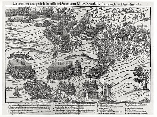 The Battle of Dreux, 19th December 1562 van J. J. Perrissin