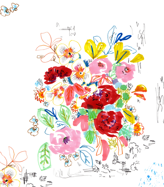Floral Sketch 3 van Jo Chambers