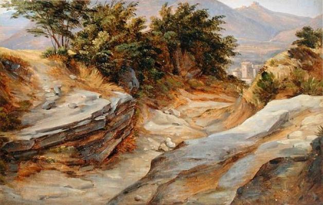 Italian Mountain Landscape, c.1824 (w/c on paper) van Joachim Faber
