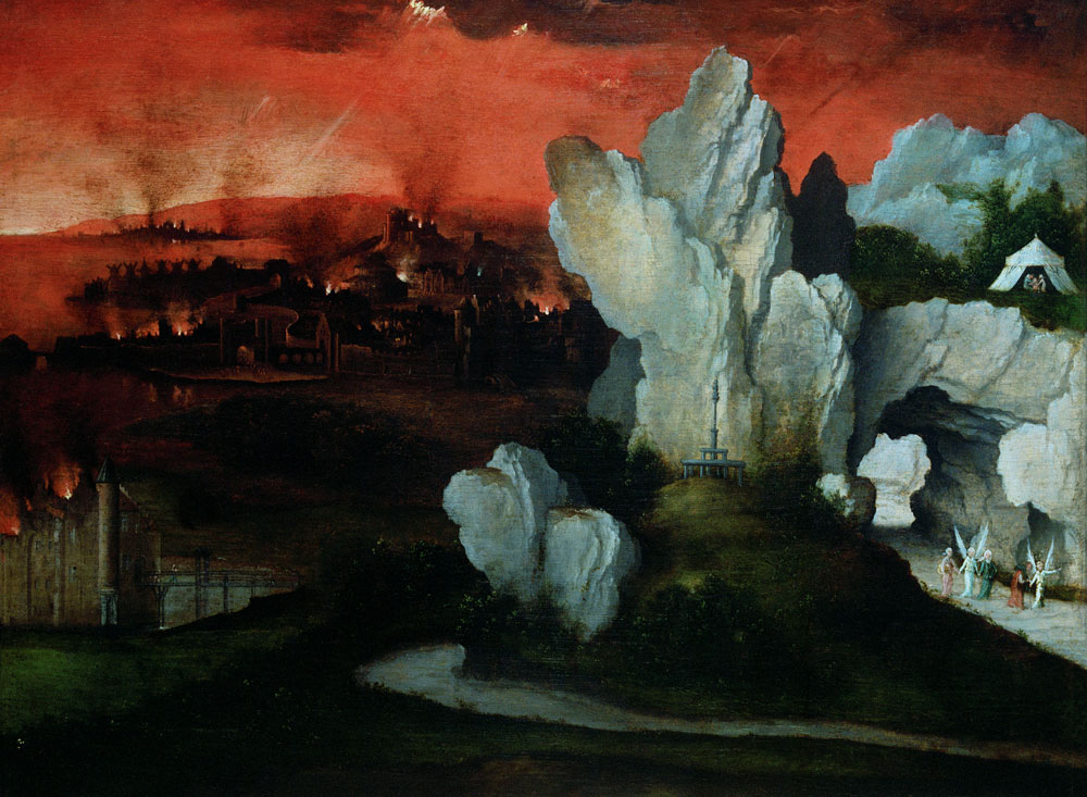 Landscape with the Destruction of Sodom and Gomorrah van Joachim Patinir