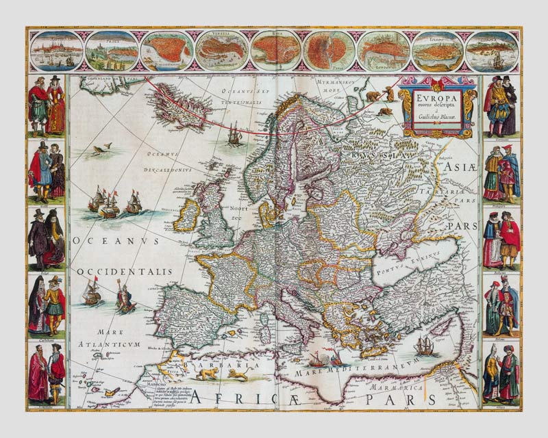 Europe Map (From: Atlas Maior) van Joan Blaeu
