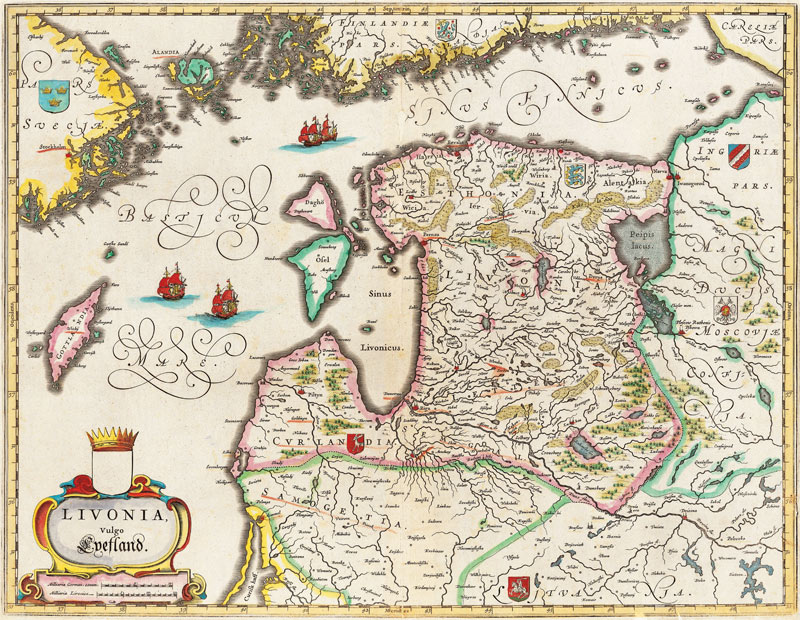 Livonia Map, Vulgo Lyefland, Atlas Maior van Joan Blaeu