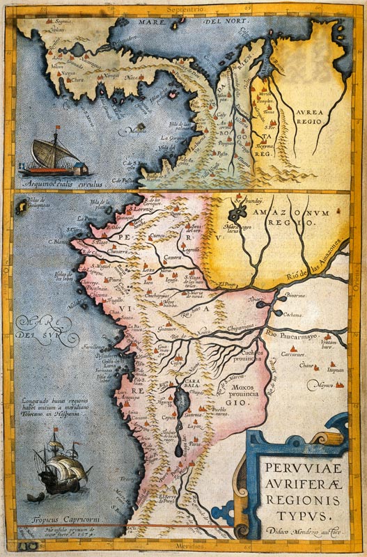 Map of the gold-bearing regions in Peru, from the ''Atlas Maior, Sive Cosmographia Blaviana'' van Joan Blaeu