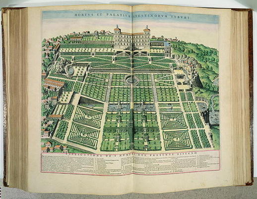 The Villa d'Este Palace and Gardens, Tivoli, from Theatrum Civitatum, 1663 (engraving) van Joan Blaeu