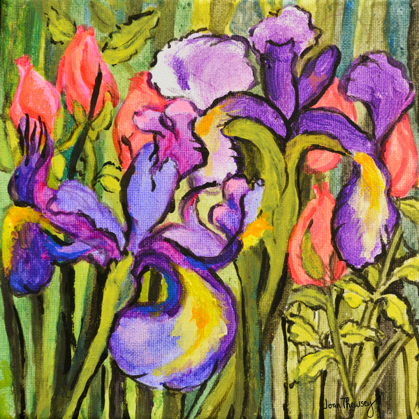 Irises and Roses van Joan  Thewsey