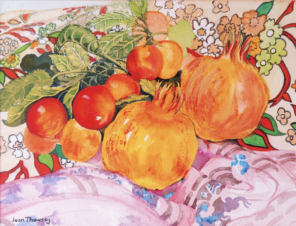 Pomegranates and Plums van Joan  Thewsey