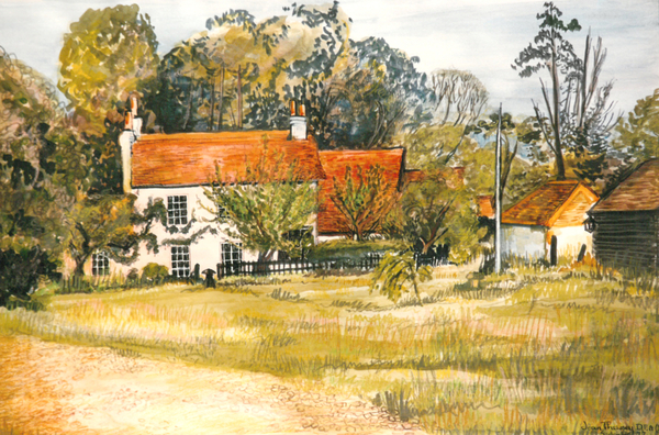 The Pink Cottage, Hedgerley Green van Joan  Thewsey