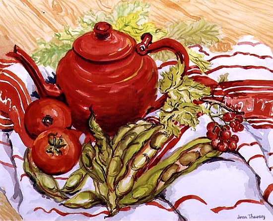 The Red Teapot (w/c on paper)  van Joan  Thewsey