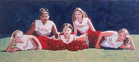 Junior High School Cheerleaders on the Grass, 2003 (oil on canvas) 
